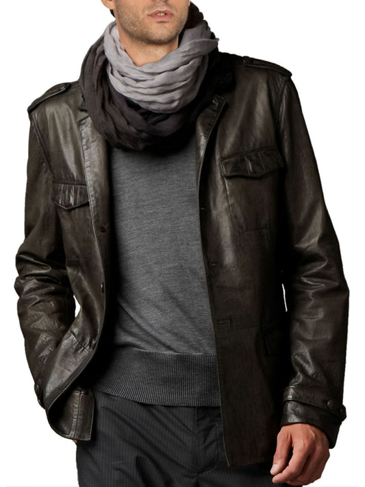 Veste en cuir d'agneau élégante