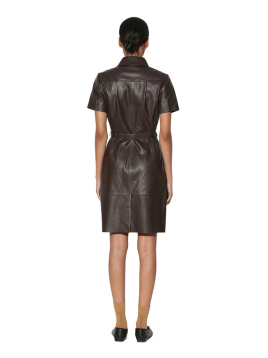 Luxe Mocha Leather Dress
