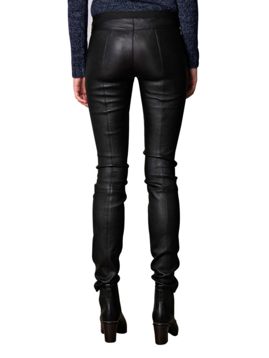 Pantalon slim en cuir merveilleux