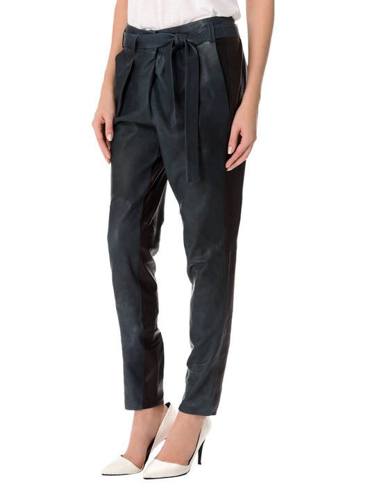 Multi-Tone Sleek Leather Pants