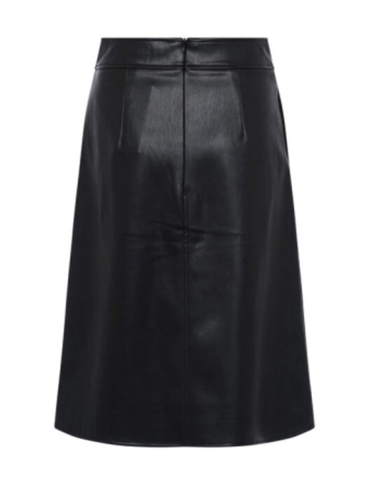 Jupe en cuir avec accents de perles