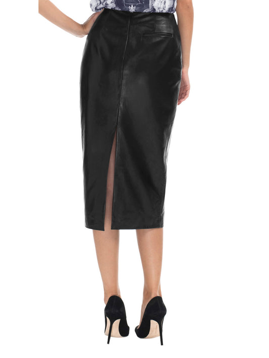 Jupe en cuir formelle parfaitement polie