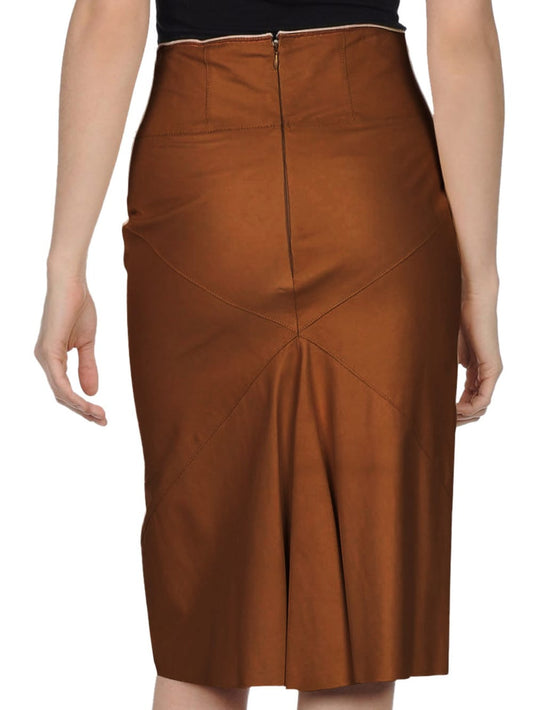 Jupe en cuir avec finition haut de gamme