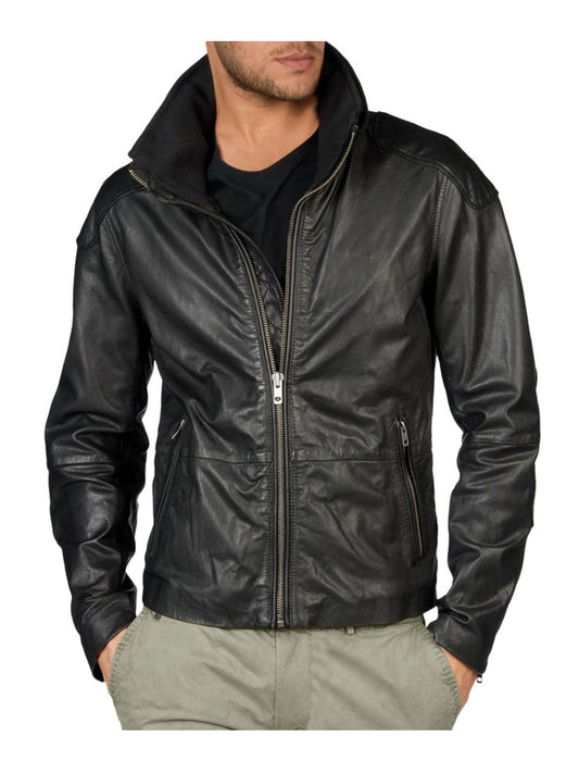 Veste motard en cuir style punk
