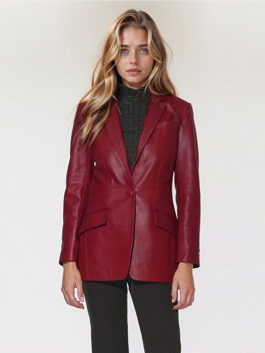 Radiance Charm Leather Blazer for Women