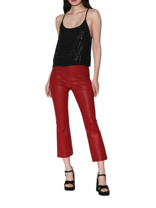 Pantalon en cuir satiné Radiance
