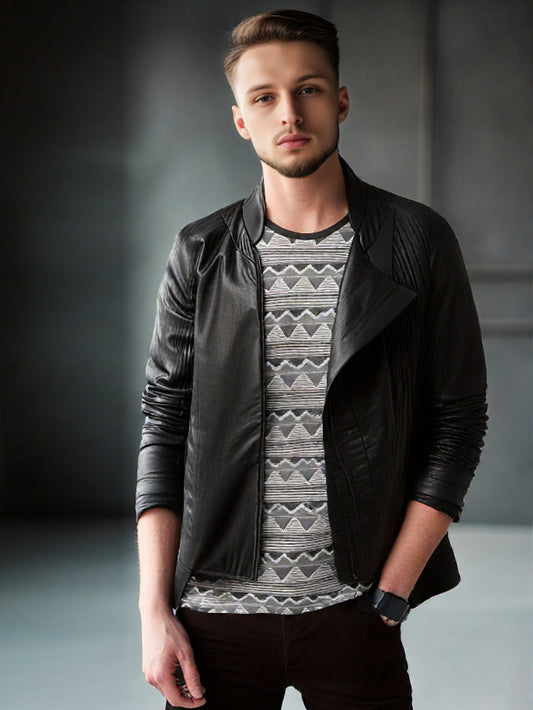 Veste en cuir raffinée pour homme