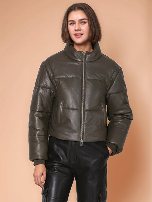 Refined Satin Luxe Leather Jacket