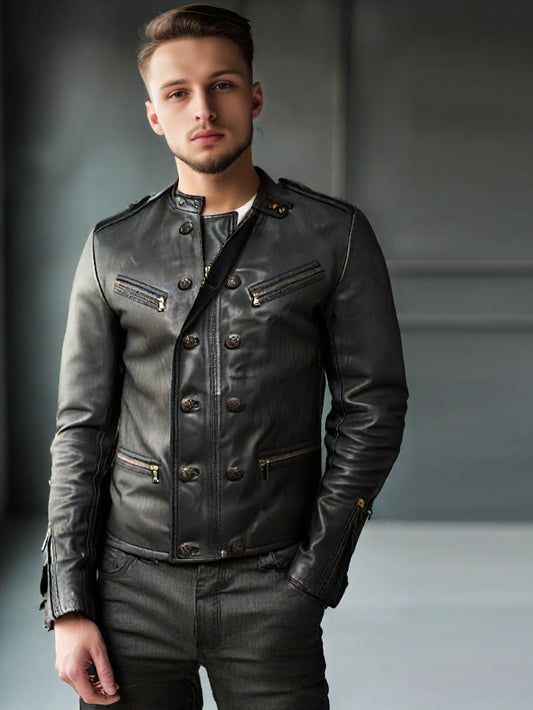 Regal Military Leather Jacket