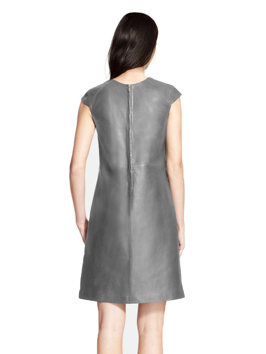 Lederkleid in A-Linie mit entspannter Passform