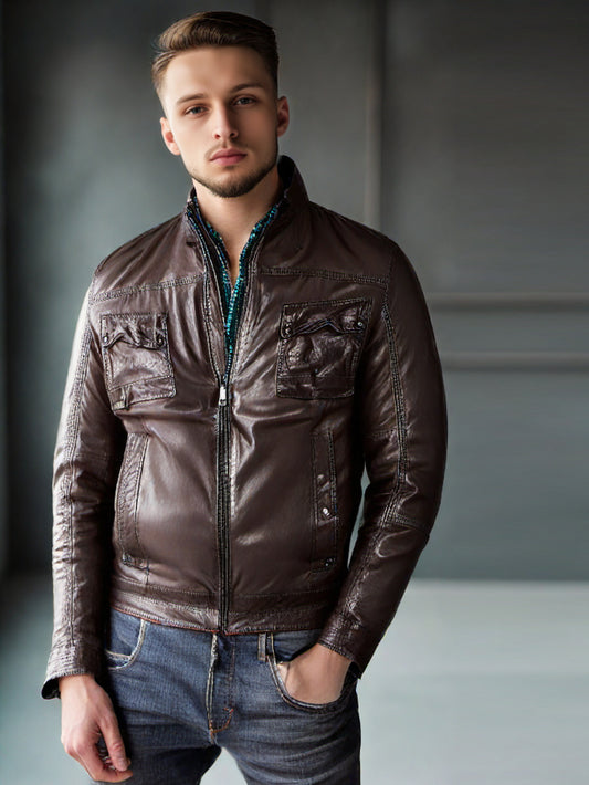 Retro Vibe Style Leather Jacket