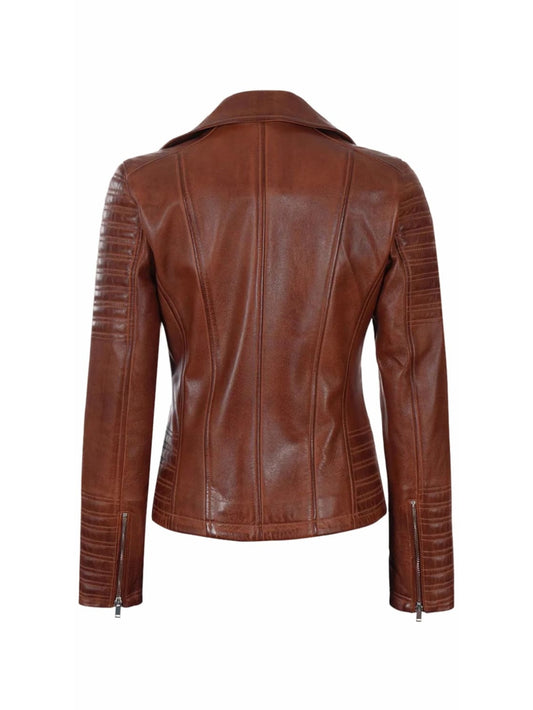 Veste en cuir de luxe à revers côtelés