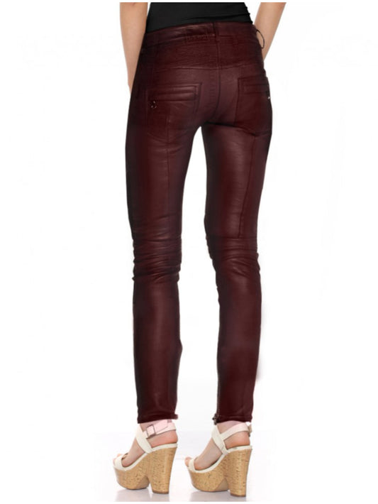 Pantalon de moto en cuir côtelé