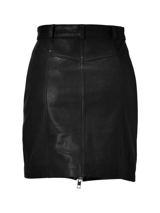 Jupe en cuir rock-chic pour femme