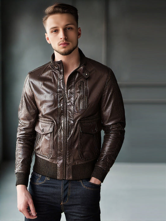 Rough Tough Sturdy Genuine Leather Jacket for Men