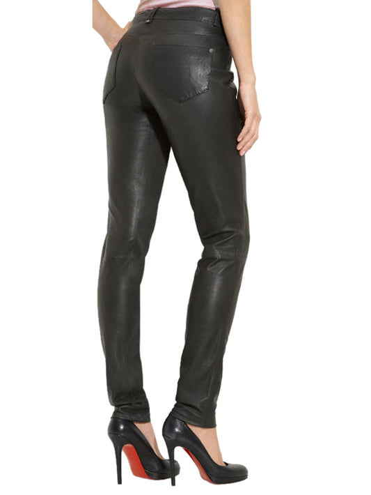Pantalon en cuir slim fit coquin