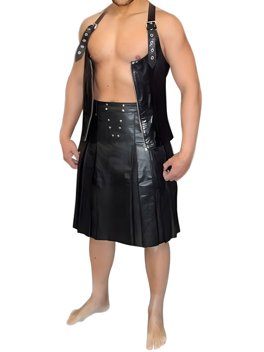 Kilt en cuir de style écossais pour homme