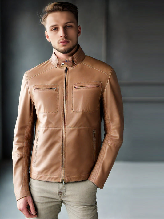 Secret Pocket Adventure Leather Jacket