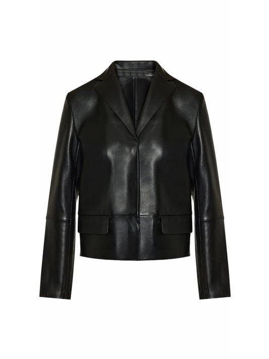 Semi-Casual Chic Leather Blazer for Women