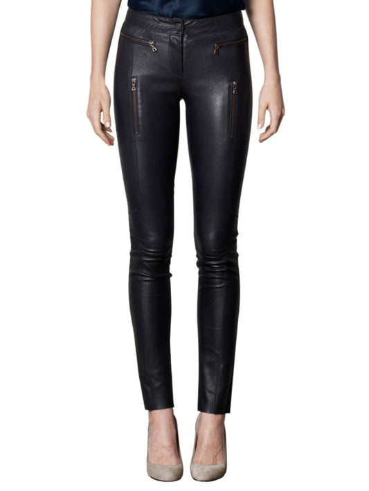 Skinny Figure-Flattering Leather Pants
