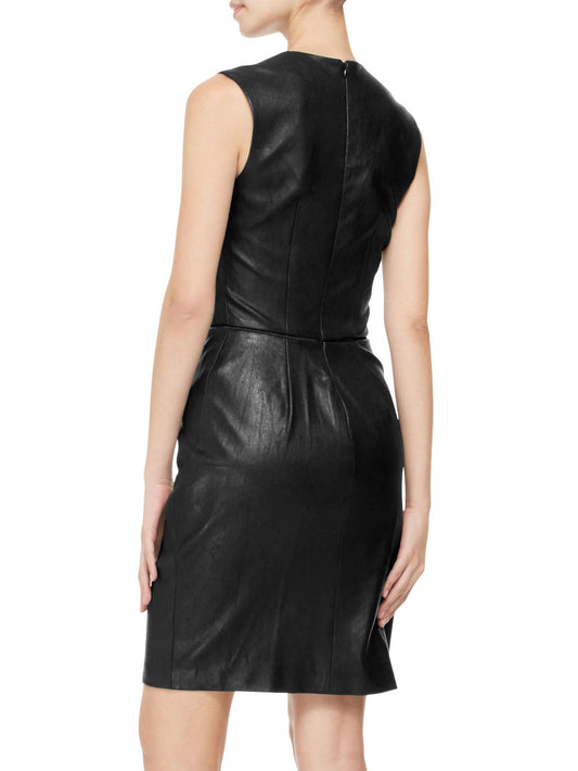 Elegantes ärmelloses Lederkleid in A-Linie