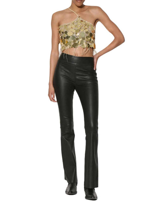 Elegante, moderne Stretch-Lederhose