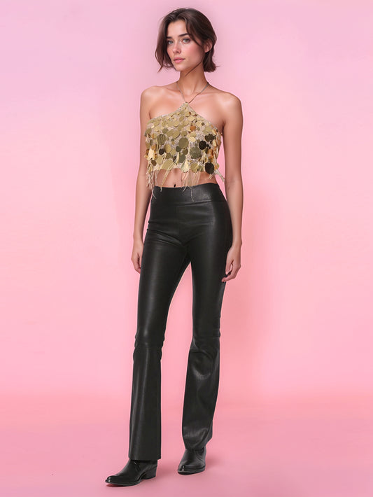 Sleek Modern Stretch Leather Pant