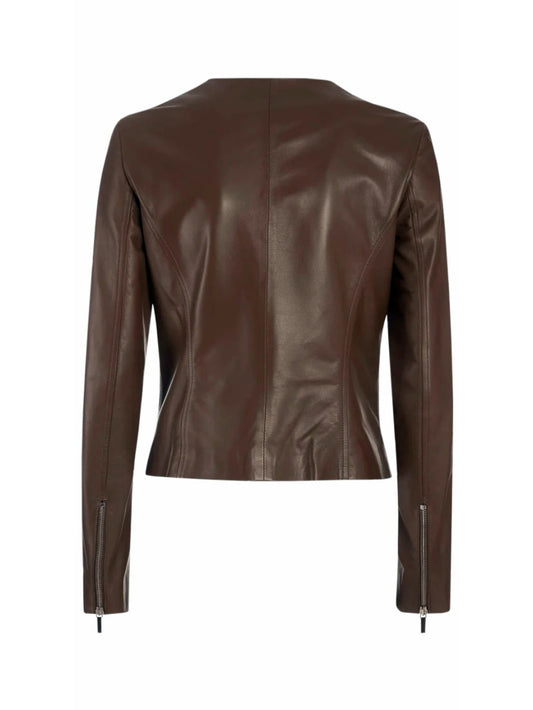 Veste en cuir à coupe élégante