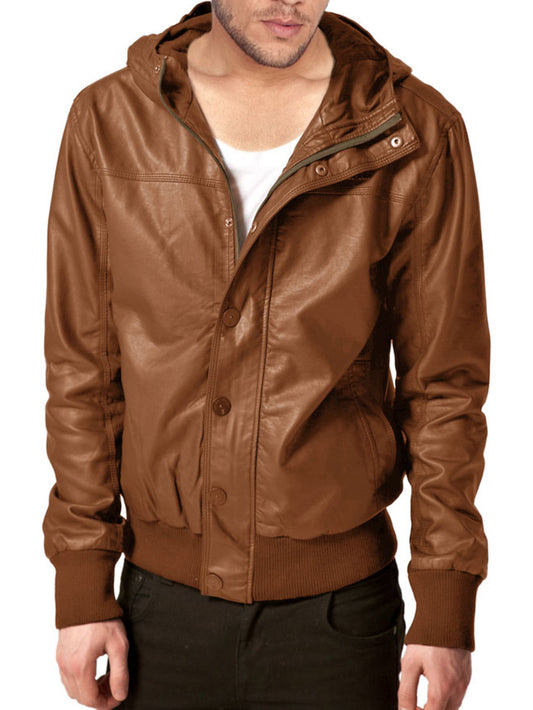 Debonair-Lederjacke mit schmalen Manschetten