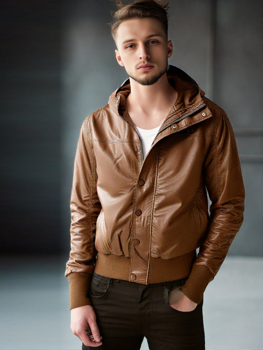 Slim Cuff Debonair Leather Jacket