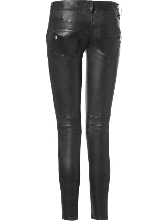 Slim-Fit Designer-Lederhose