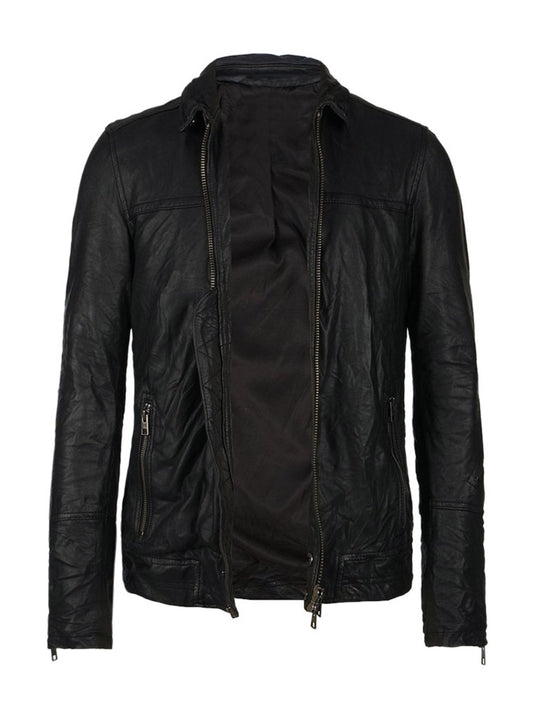 Slim Fit Sporty Leather Bomber Jackets for Men