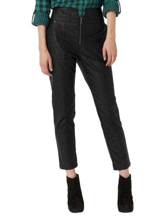 Smart High-Waist Leather Pants
