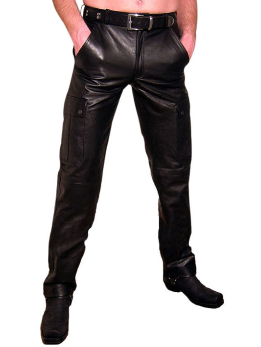 Pantalon confortable et durable en cuir véritable pour homme
