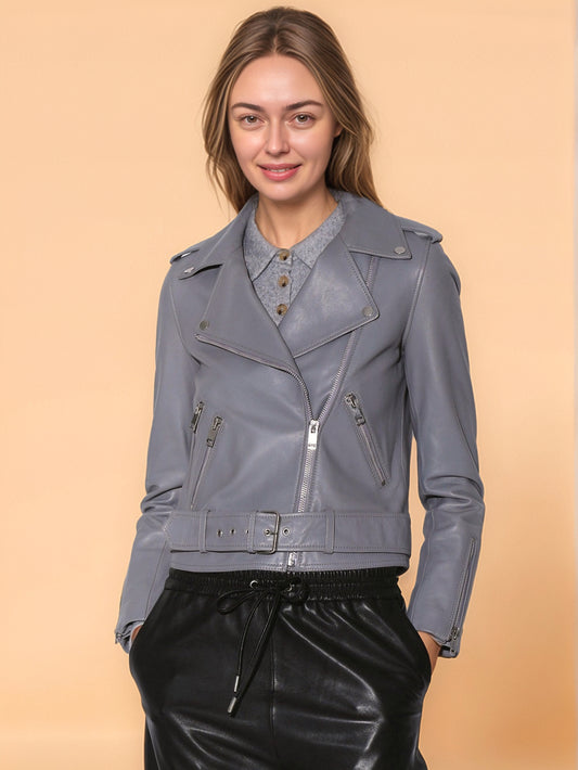 Soft Glow Leather Modern Jacket