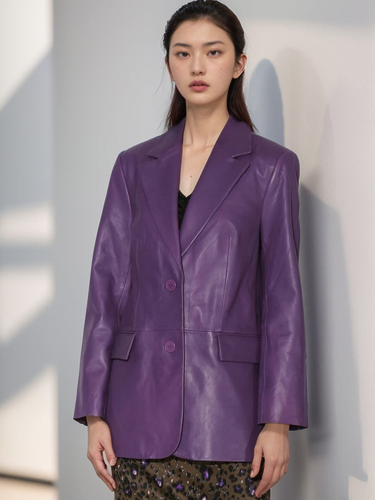Spark Modern Leather Blazer for Women