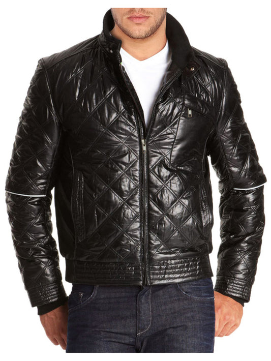 Sportliche Luxus-Lederjacke