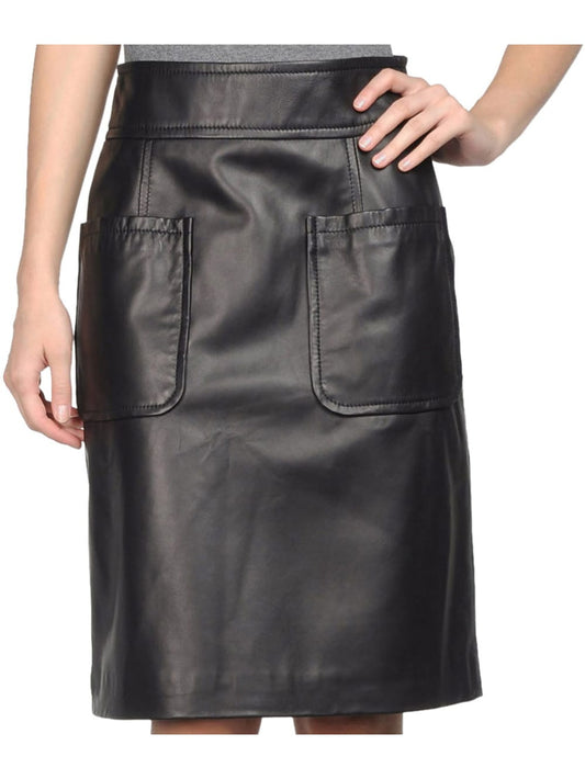 Straight Edge Leather Midi