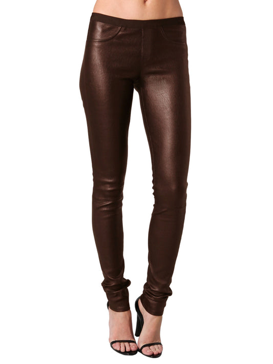Straight-Skin Leather Pants