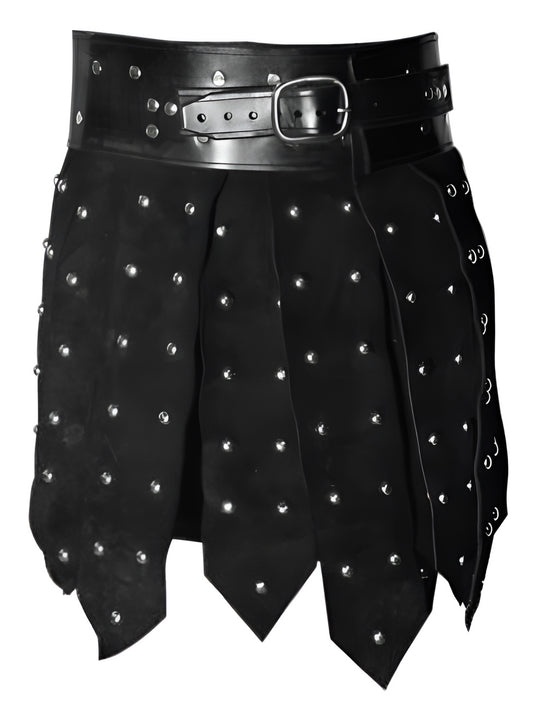 Strapped Style Leather Kilt for Men