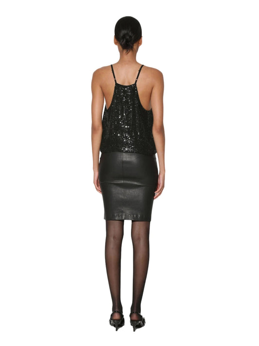 Jupe ajustée en cuir Stretch Heritage pour femme