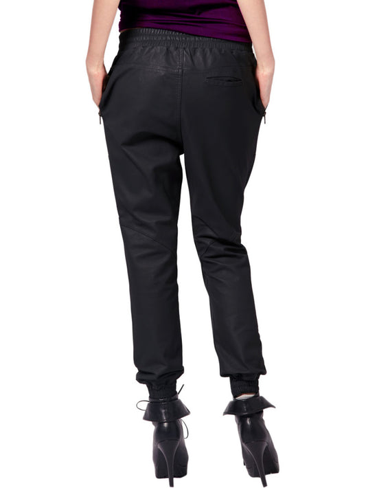 Stretch-Jogginghose aus Leder