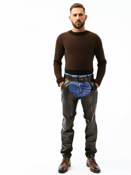 Style Flex Biker Leather Chaps for Men
