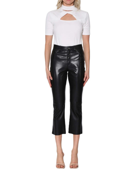 Pantalon en cuir de luxe coupe intemporelle