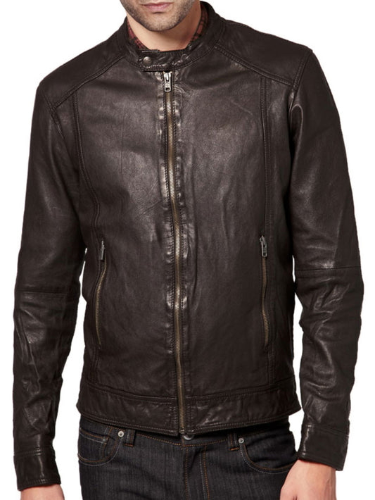 Veste de motard en cuir robuste et simple
