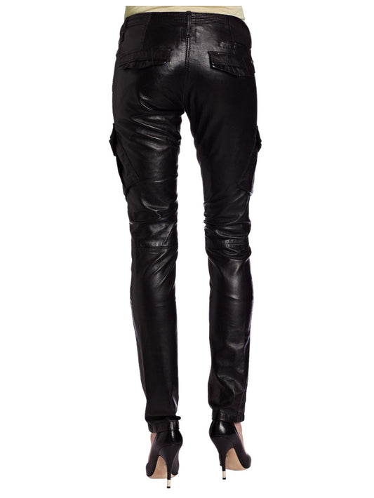 Pantalon cargo en cuir tendance