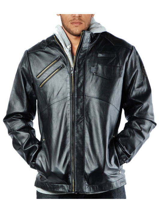 Trendy Smart Fit Lederjacke