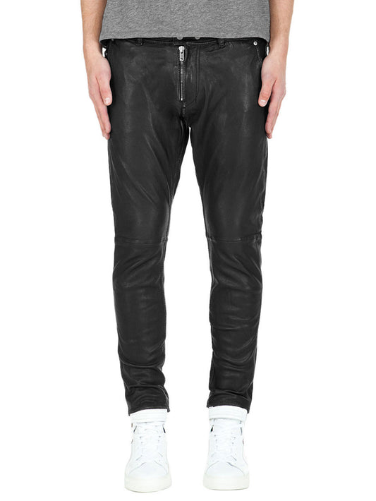 Pantalon en cuir véritable ultra-moderne pour homme