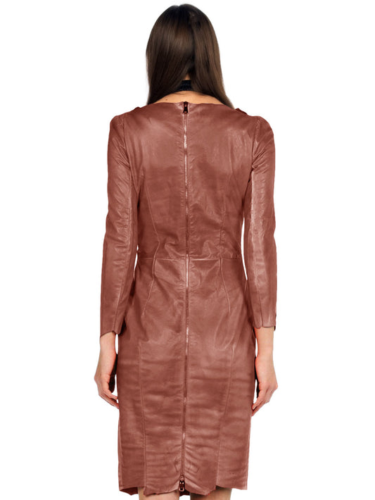 Ungefüttertes minimalistisches Lederkleid