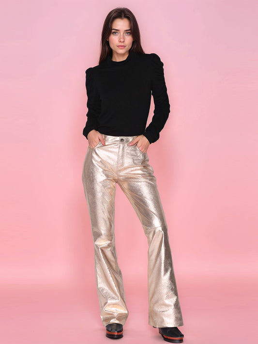 Velvet Radiance Leather Pant